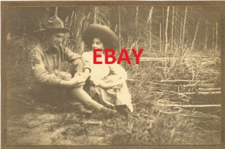 Wwi Vintage 7x9 Photo Us Army Soldier And Sweetheart Id Arcadia Aaf