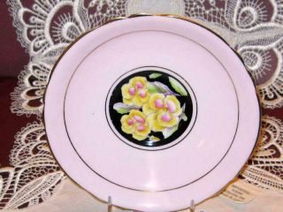 PARAGON Tea Cup and Saucer Pansy Floral Chintz Black Dbl Warrant Pink HP Teacup 8