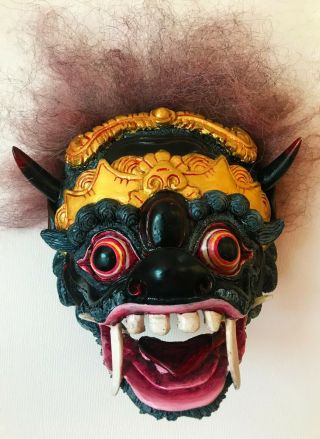 Mongolian Ancient Buddhist Tsam Ritual Mask - Head Of Bat | Handmade,  Rare,  Hang