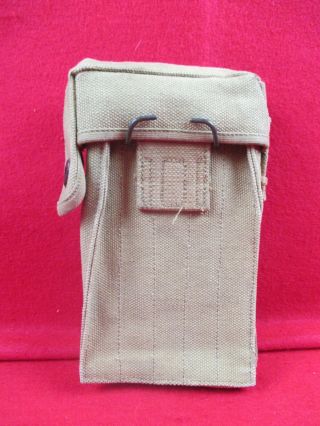 US WWI CANVAS POUCH FOR PEDERSON DEVICE AMMUNITION MAGAZINES MARKED R I A 2