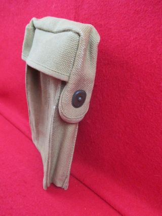 US WWI CANVAS POUCH FOR PEDERSON DEVICE AMMUNITION MAGAZINES MARKED R I A 3