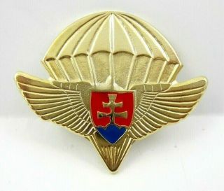 Slovakia Slovak Army Parachute Jump Wings Badge Rare
