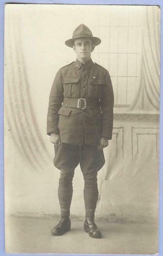 Real Photo Postcard Wwi - - Zealand Rifle Brigade Soldier