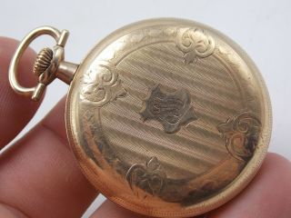 Antique Gents 20 year Gold Filled Elgin Grade 345 17 jewel 12 size pocket watch 3