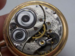 Antique Gents 20 year Gold Filled Elgin Grade 345 17 jewel 12 size pocket watch 7