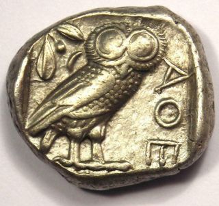 Ancient Athens Greece Athena Owl Tetradrachm Coin (454 - 404 Bc) - Xf