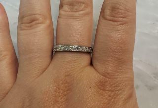 TIFFANY & CO.  1.  47ctw Diamonds Solid Platinum Eternity Ring 3.  8grams CS - 3066 5