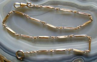 Vintage Art Deco Gold Filled 15.  5″ Pocket Watch Fob Chain,  J.  F.  S.  S.