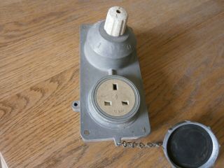 Vintage Industrial Galvanised Plug Socket