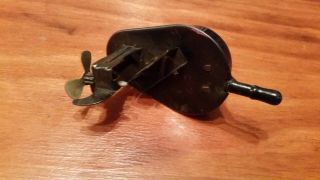 Antique Vintage IRWIN Pressed Tin Wind Up Outboard Boat Motor Toy Miniature 50s 3