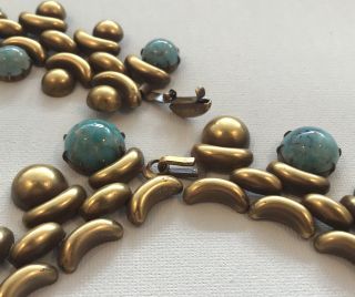 VINTAGE JOSEFF OF HOLLYWOOD ROBINS EGG BLUE ART GLASS NECKLACE & BRACELET 5