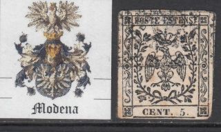 Italy Ancient Ducates Modena 1852 Proof N20 Cv 2000$ Double Printing Certificate