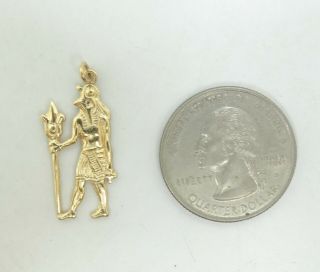 14k Yellow Gold Ancient Egypt Horus Charm Pendant 27mm 1.  7 Grams M7