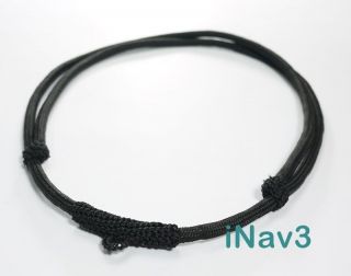 Black 1 Hook 4mm Nylon Rope Handmade Necklace Adjustable Thai Buddhist Amulet