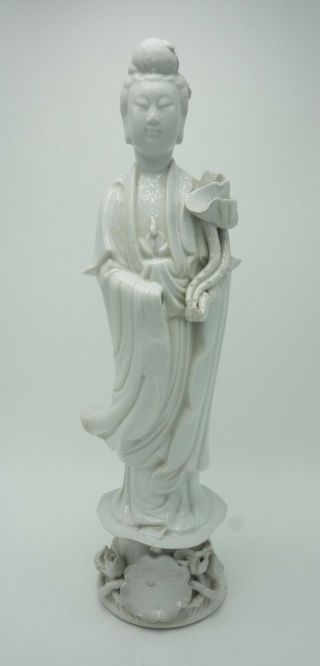 Large Early 20th C Chinese Kwan - Yin Quan Yin Blanc De Chine Porcelain Statue