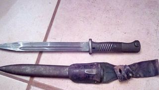 German 84\98 Mauser Rifle Bayonet And Scabbard And Frog