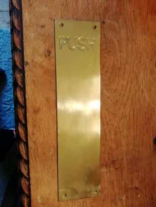 Old/vintage Brass Push Door Finger Plate