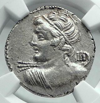 Roman Republic 84bc Rome Vejovis Minerva Chariot Ancient Silver Coin Ngc I77836