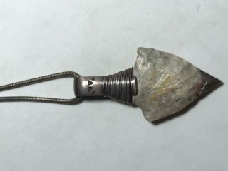 Ancient Arrowhead Set Sterling Navajo Stampt Long Chain