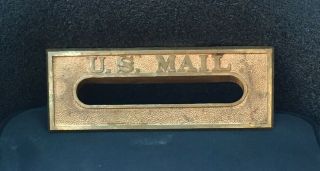 Antique Vintage Solid Brass Mail Slot Cover For In - Wall Chute