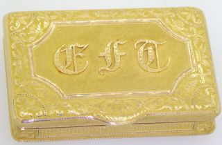 ca.  1820 Simon - Achille Leger Paris antique heavy 18K gold snuff box,  68 grams 2