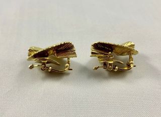 Tiffany & Co 14k Yellow Gold Brooch and Earrings Set Retro 5