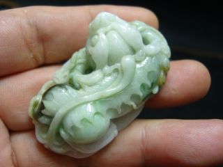 Natural Burma/ Chinese Jade (jadeite) Hand Carved Jade Pendant - See Video