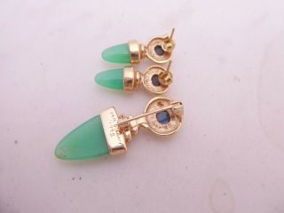 14ct gold jade opal doublet earrings matching brooch designer heavy PUMI 3