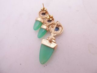 14ct gold jade opal doublet earrings matching brooch designer heavy PUMI 4