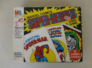 Vtg Milton Bradley Marvel Comics Superheroes Jumbo Card Game 1978 W/ B1