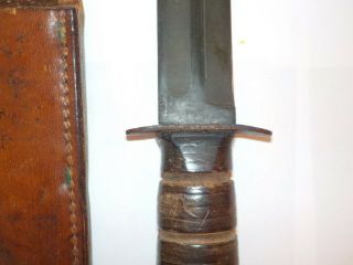 WWII USMC KA - BAR Fighting Knife w Sheath WW2 Marine Kabar 6