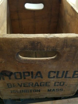 Antique Myopia Club Beverage Co Wooden Box Crate,  Norwood Ma