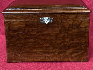 Antique REGINA Music Box Player Oak Cabinet With Disc Cond 2