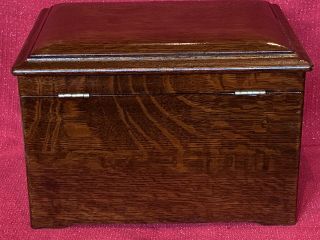 Antique REGINA Music Box Player Oak Cabinet With Disc Cond 6