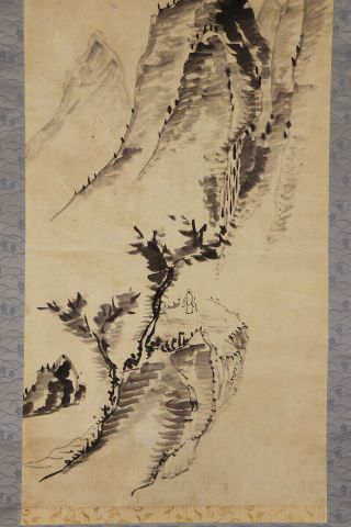 JAPANESE HANGING SCROLL ART Painting Sansui Landscape Asian antique E7293 4