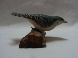 Vintage German Carved Wood Bird Cj