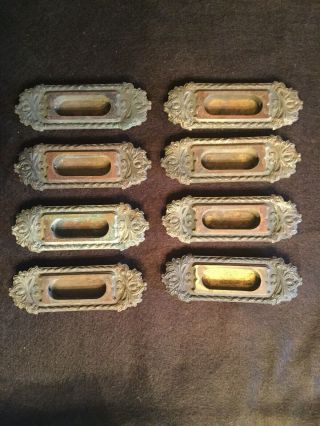 Set Of 8 Matching Ornate Vintage Pocket Door Pulls