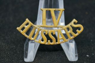 Ww1 British Bef 4th Hussars Regiment Single Shoulder Title