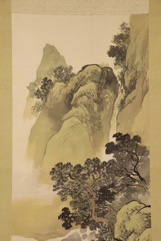 JAPANESE HANGING SCROLL ART Painting Sansui Landscape Asian antique E7283 3