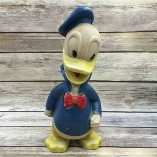 Vintage Donald Duck Sun Rubber 10 " Walt Disney Squeak Toy Figurine