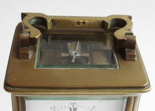 Vintage brass Carriage Clock with key - for spares / repairs,  wind - up 2