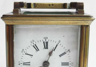 Vintage brass Carriage Clock with key - for spares / repairs,  wind - up 3