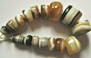 16 Ancient Indo - Tibetan Chung Type Agate Beads