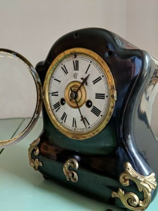 Antique Waterbury Iron Mantle Shelf Clock Una Model 2