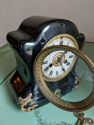 Antique Waterbury Iron Mantle Shelf Clock Una Model 3