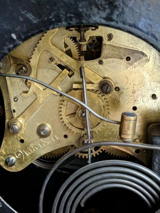 Antique Waterbury Iron Mantle Shelf Clock Una Model 5