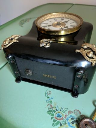 Antique Waterbury Iron Mantle Shelf Clock Una Model 6