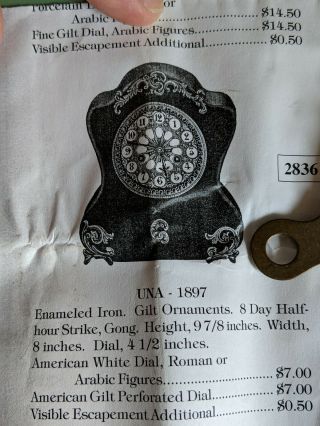 Antique Waterbury Iron Mantle Shelf Clock Una Model 8