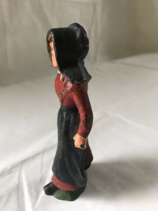 Rare Hubley Heavy Cast Iron Hand Painted Doorstop of a Woman 6