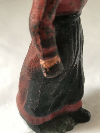 Rare Hubley Heavy Cast Iron Hand Painted Doorstop of a Woman 8